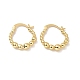 Rack Plating Brass Beaded Oval Hoop Earrings for Women EJEW-M209-05G-1