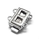 Rhodium Plated 925 Sterling Silver Box Clasps X-STER-L057-016P-2