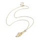 2Pcs 2 Color Brass Bar Link Chains Macrame Pouch Empty Stone Holder for Pendant Necklaces Making NJEW-JN04466-02-3