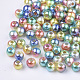 Perles en plastique imitation perles arc-en-abs X-OACR-Q174-6mm-07-2