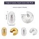 DICOSMETIC 200Pcs 2 Colors Textured Brass Crimp Beads Covers KK-DC0001-22-2