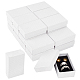厚紙のジュエリーボックス  内部のスポンジパッド付き  菱形の四角形  記念日のために  結婚式  お誕生日  ホワイト  8.35x5.3x2.85cm CBOX-WH0003-32-1