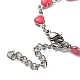 Bracelet chaîne à maillons coeur en acier inoxydable couleur 304 avec émail BJEW-E088-01P-4