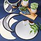 NBEADS 5 Pcs Acrylic Wooden Moon Phase Mirror DIY-WH0167-48A-3