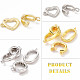 SUPERFINDINGS 8 Sets 4 Styles Rack Plating Brass Fold Over Clasps KK-FH0009-91-4