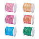 Crafans 6 rollo 6 colores cuerdas de poliéster redondas de 12 capas OCOR-CF0001-01-2