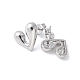 Серьги-гвоздики с латунным сердечком для женщин EJEW-Q780-11P-2