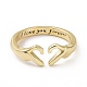 Открытое кольцо-манжета с сердцем из латуни RJEW-A010-01LG-1