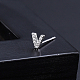 Platinum Brass Micro Pave Cubic Zirconia Stud Earrings XI6969-22-1