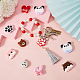 SUNNYCLUE 1 Box 10PCS Animal Silicone Beads Bulk Rubber Focal Beads Cute Cartoon Animals Panda Rabbit Chunky Soft Loose Spacer Double Sided Beads for Keychain Making Kit Beading Pens Bracelet Craft SIL-SC0001-50-4