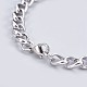 304 Stainless Steel Curb Chain Bracelets BJEW-P237-15P-2
