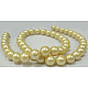 Polished Shell Pearl Round Beads Strands SP12MM720-1