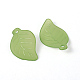Light Green Frosted Acrylic Leaf Pendants X-FACR-551-3-2