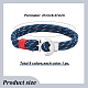 ANATTASOUL 9Pcs 9 Colors Survival Polyester Cord Bracelets Set with Alloy Anchor Clasps BJEW-AN0001-59-7