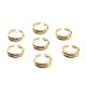 Clear Cubic Zirconia Bamboo Shape Open Cuff Ring for Women RJEW-C018-12G-2