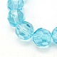 Faceted Glass Round Beads Strands X-GF10mmC20Y-1