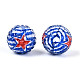 Непрозрачные акриловые круглые бусины ко Дню независимости OACR-T029-07A-2