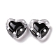 Glass Heart Beads GLAA-D005-01F-2