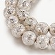 Brins de perles de pierre de lave naturelle galvanisées G-P400-07S-01-2
