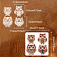 Fingerinspire hibou dessin animé peinture pochoir 11.8x11.8 pouce réutilisable hibou pochoir bricolage art hibou motif dessin modèle animal thème pochoir pour peinture sur bois DIY-WH0391-0244-2