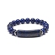 Natural Lapis Lazuli(Dyed) Beaded Stretch Bracelet BJEW-JB08879-01-1