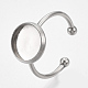 201 Stainless Steel Cuff Finger Rings Components STAS-T047-19A-3