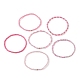 Set di braccialetti elasticizzati con perline di ottone e semi di vetro da 6 pezzo BJEW-JB09538-05-3