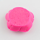 Rosa abalorios de resina de flores para los niños collar de chicle RESI-R110-06-2