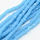 Imitation Jade Glass Faceted Cube Beads Strands GLAA-F024-B01-2