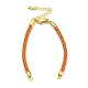 Bracelets à maillons en cordon tressé en cuir MAK-K022-01G-04-1