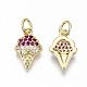Brass Micro Pave Colorful Cubic Zirconia Charms ZIRC-S067-163-NF-2