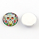 Half Round/Dome Candy Skull Pattern Glass Flatback Cabochons for DIY Projects X-GGLA-Q037-25mm-12-2