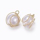 Colgantes de perlas de imitación de plástico abs KK-T039-15G-2