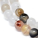 Brins de perles d'agate dendritique naturelle G-D0005-18-6mm-3