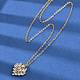 Сердечко латунный микропаве кубический цирконий кулон ожерелья NJEW-C076-25G-2
