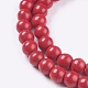 1 Strang gefärbt karminroten Runde synthetischen Türkis Perlen Stränge X-TURQ-G106-6mm-02H-2