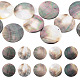 10 шт. плоские круглые подвески-ракушки из натурального черного цвета SSHEL-TA0001-20-1