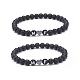2pcs ensemble de bracelets extensibles en pierre de lave naturelle BJEW-JB08673-01-1