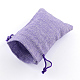 ポリエステル模造黄麻布包装袋巾着袋  紫色のメディア  14x10cm X-ABAG-R005-14x10-03-2