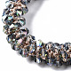 Bracelets extensibles en perles de verre transparentes à facettes BJEW-S144-001C-01-3