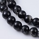 Natürliche schwarze Turmalin Perlen Stränge G-F666-05A-6mm-3
