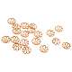 Accumuler placage et vide placage multi-pétales bouchons laiton fleur de perles KK-PH0004-03RG-RS-1
