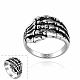 Punk Rock Style 316L Stainless Steel Hollow Skeleton Hand Rings for Men RJEW-BB10161-8-1