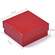 厚紙のジュエリーボックス  ペンダント＆イヤリング＆リング  内部のスポンジ  正方形  レッド  7.5x7.5x3.5cm CBOX-N012-25A-5