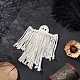 Плетеные хлопковые украшения в виде привидения из макраме HJEW-JM03750-1