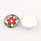 Un demi-rond / dôme motif floral verre cabochons dos plat pour les projets de bricolage GGLA-Q037-8mm-M13-2