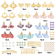 SUNNYCLUE DIY Make 6 Pairs 3D Fabric Cloth Flower Earrings Making Kit Including FLower Charms Chandelier Components Links Glass Beads Jewelry Findings for Adults Women Earring Jewellery Making DIY-SC0015-75-2