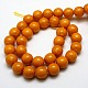Buddhist Jewelry Beaded Findings Resin Imitation Blood Beeswax Round Bead Strands RESI-L002-8mm-G04-3