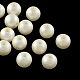 Perles en plastique ABS d'imitation coquille rondes et mates SACR-R880-10mm-Z24-1