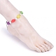 Frosted Acrylic Beads Anklets AJEW-AN00278-4